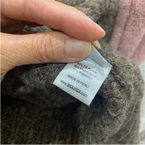 Wol Hide wool Alpaca Box Bomber Sweater in earth NEW - Picture 9 of 10